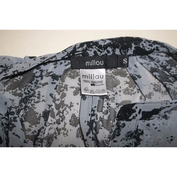 Millau Multi - Color Gray Black Print Sheer Sleeveless Blouse Size Small S - Picture 6 of 7